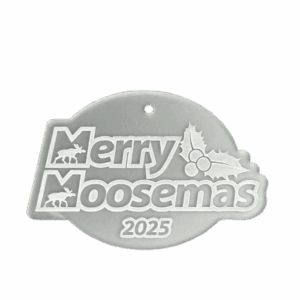 Merry MooseMas Frosted Acrylic Ornament